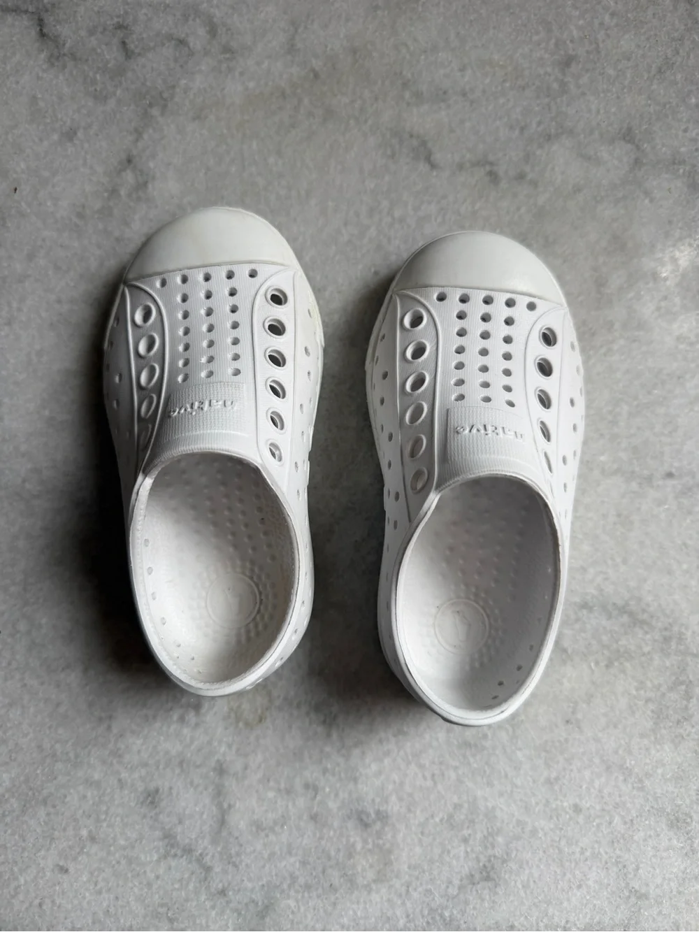 Native Shoes White Kids Slip-On Waterproof Shoes